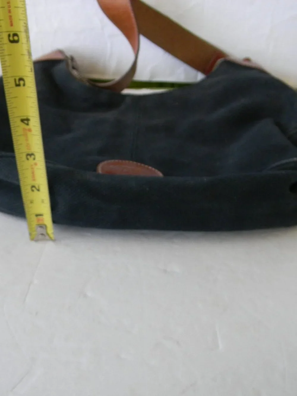 Vintage Dooney & Bourke Black Canvas/Leather Hobo Shoulder Bag Gold Hardware